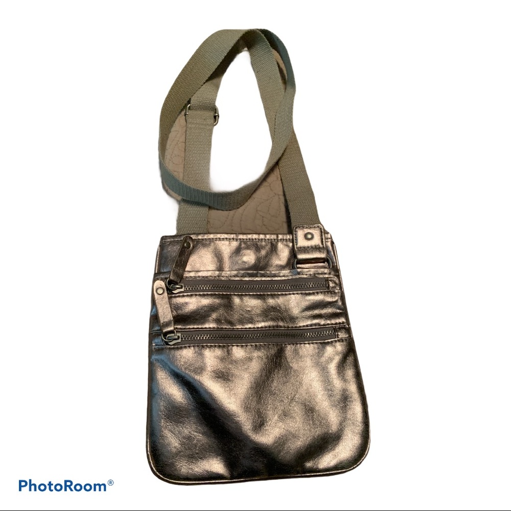 Small Gold / Pewter Shiny Crossbody Bag